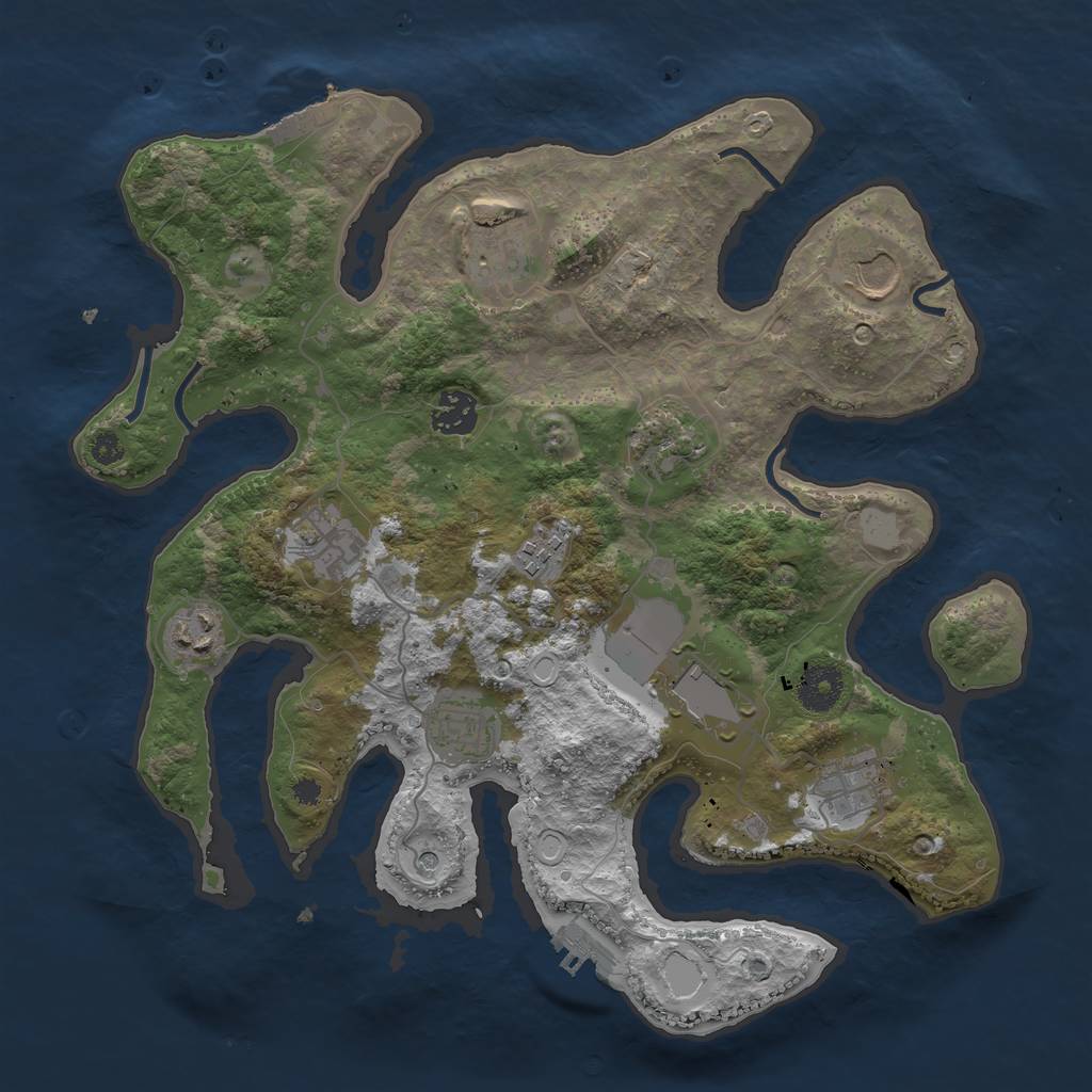Rust Map: Procedural Map, Size: 3510, Seed: 1810346, 18 Monuments