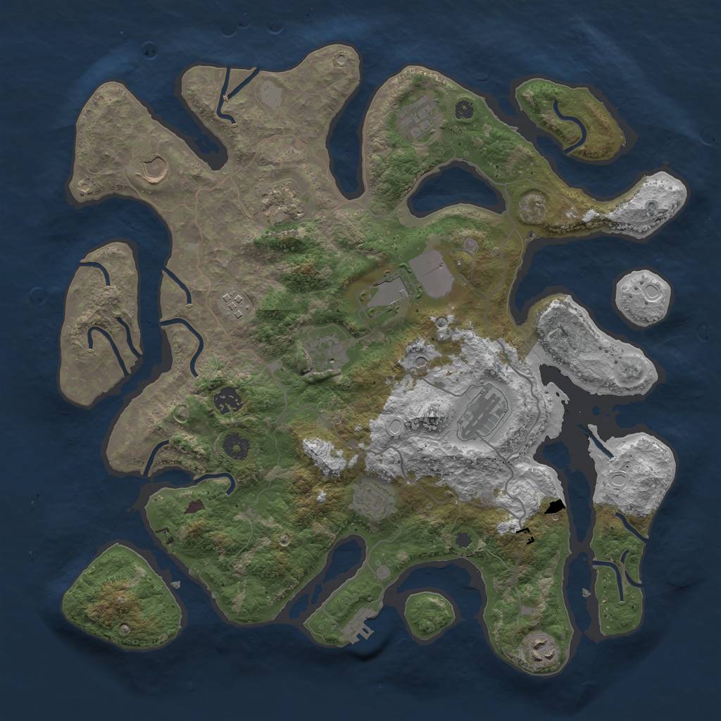 Rust Map: Procedural Map, Size: 4000, Seed: 111837170, 17 Monuments