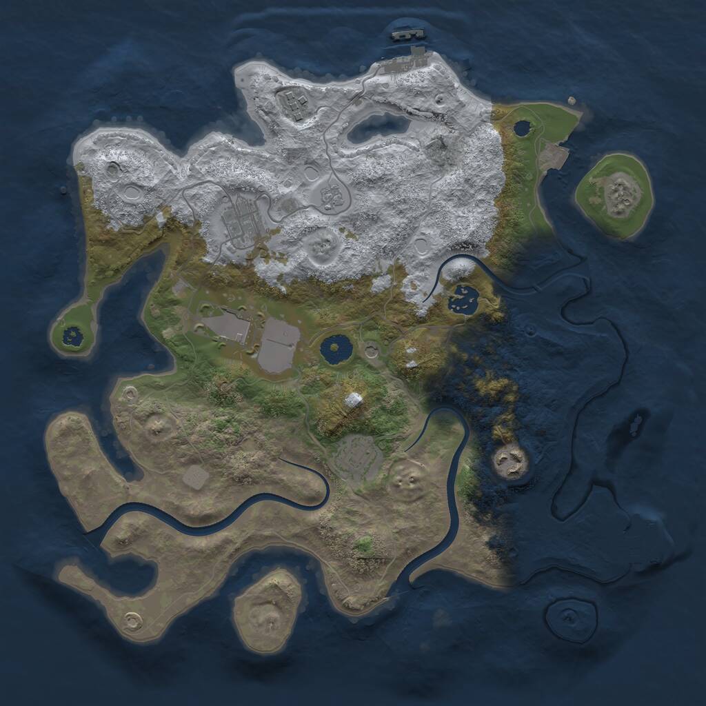 Rust Map: Procedural Map, Size: 3500, Seed: 147014, 11 Monuments