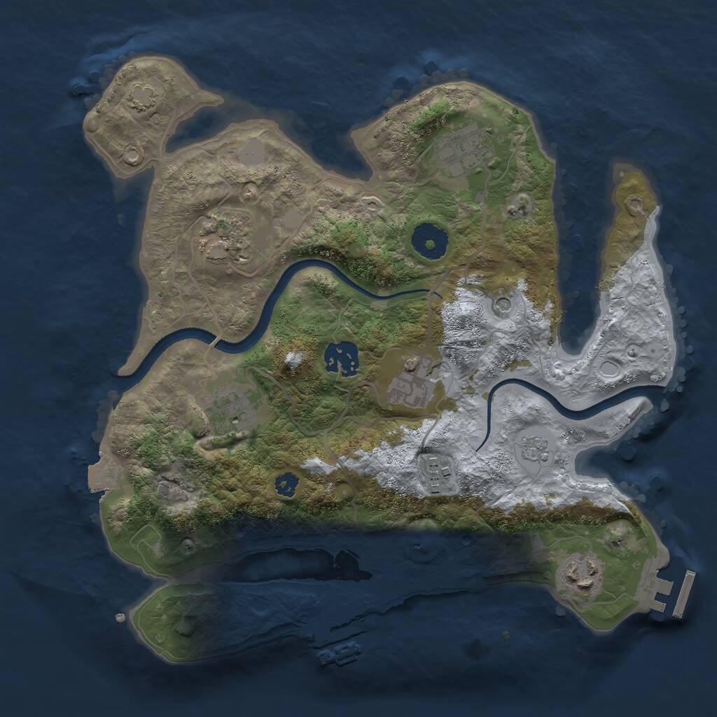 Rust Map: Procedural Map, Size: 3000, Seed: 2123222487, 13 Monuments