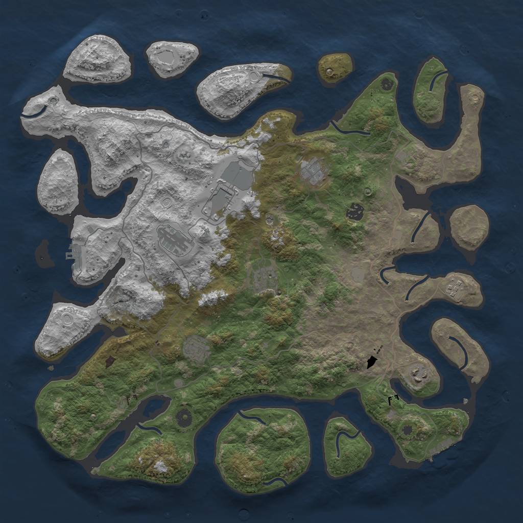 Rust Map: Procedural Map, Size: 4500, Seed: 1589541191, 16 Monuments