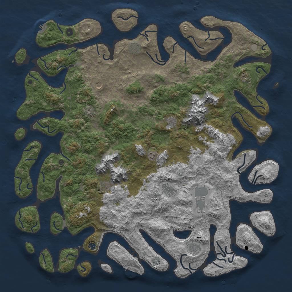 Rust Map: Procedural Map, Size: 6000, Seed: 2015877250, 19 Monuments