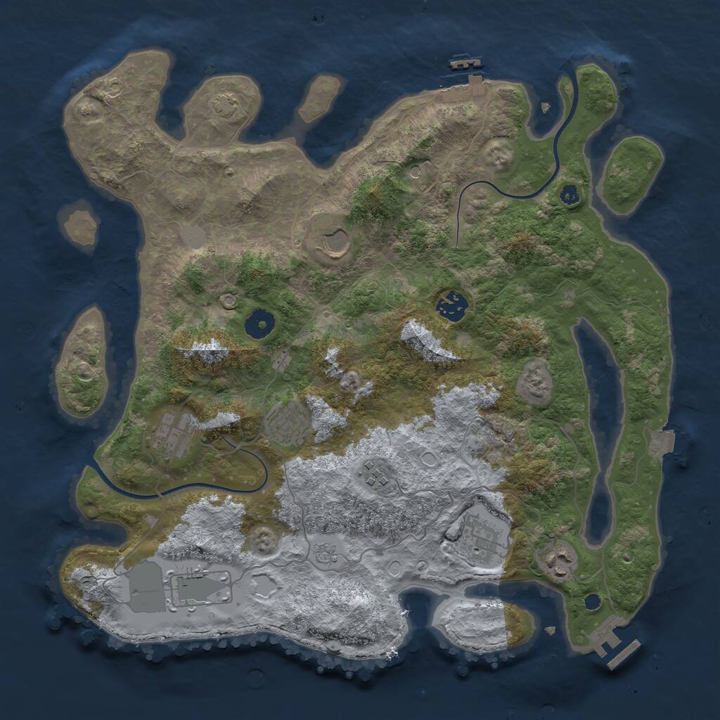 Rust Map: Procedural Map, Size: 3700, Seed: 5519256, 14 Monuments