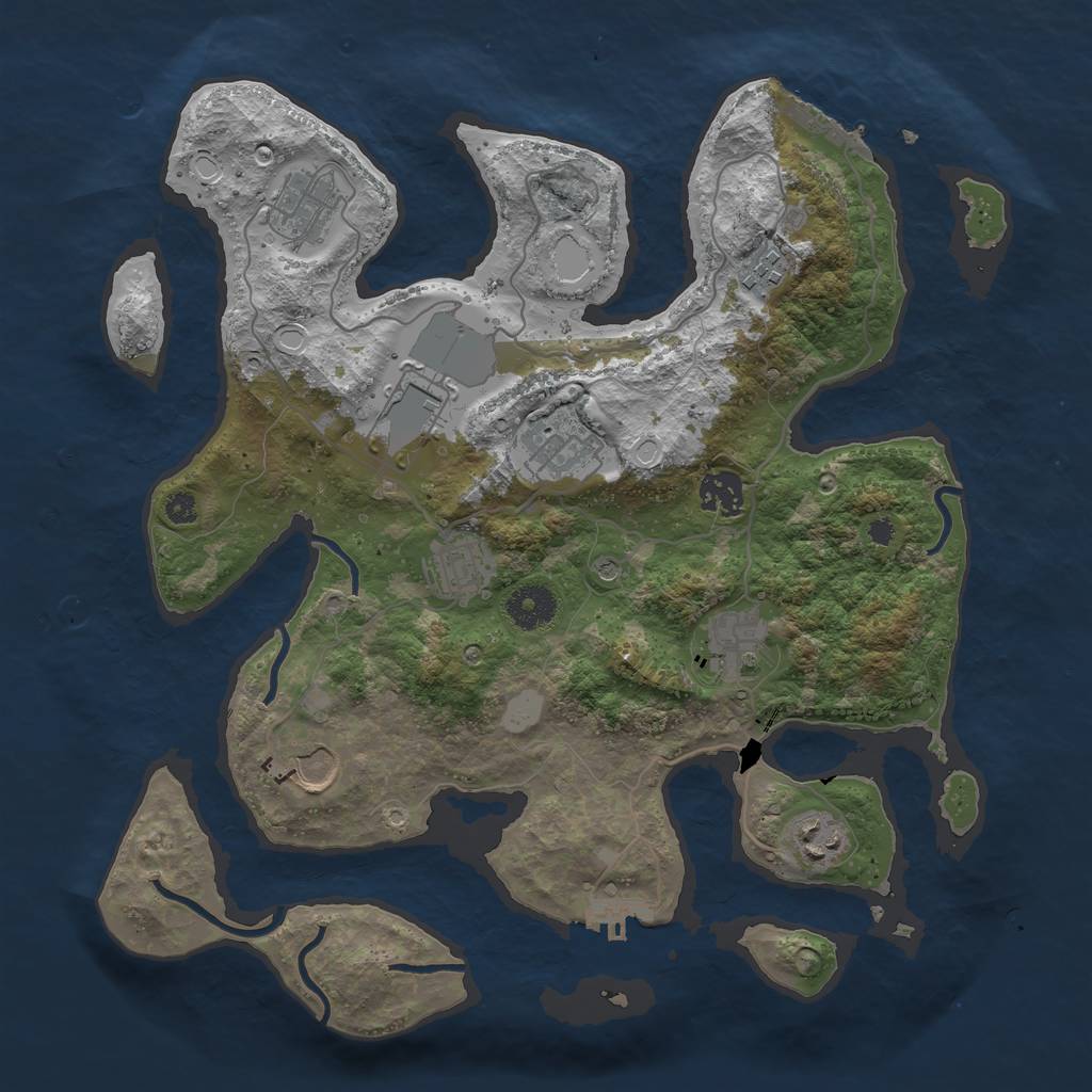 Rust Map: Procedural Map, Size: 3550, Seed: 132934, 17 Monuments