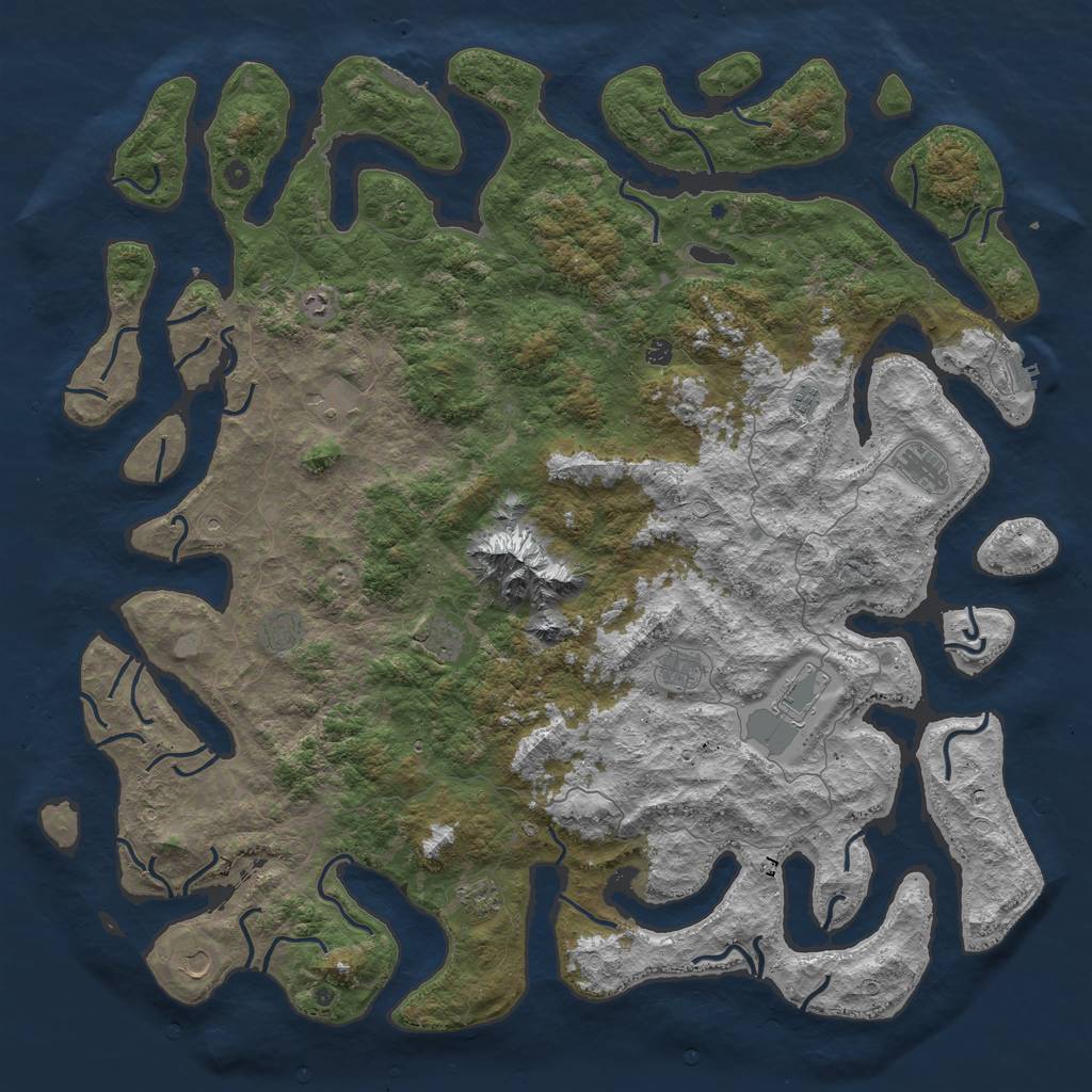 Rust Map: Procedural Map, Size: 6000, Seed: 41741418, 19 Monuments