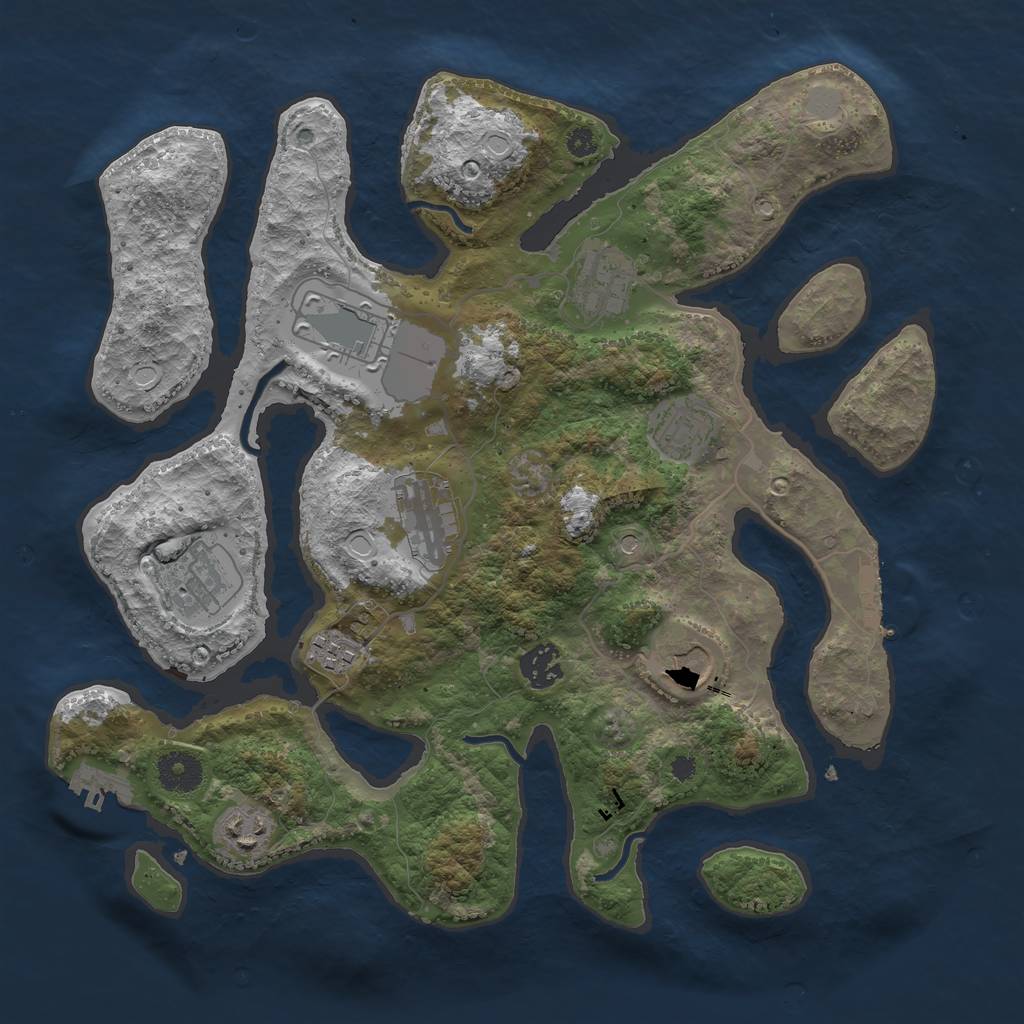 Rust Map: Procedural Map, Size: 3550, Seed: 242576, 17 Monuments