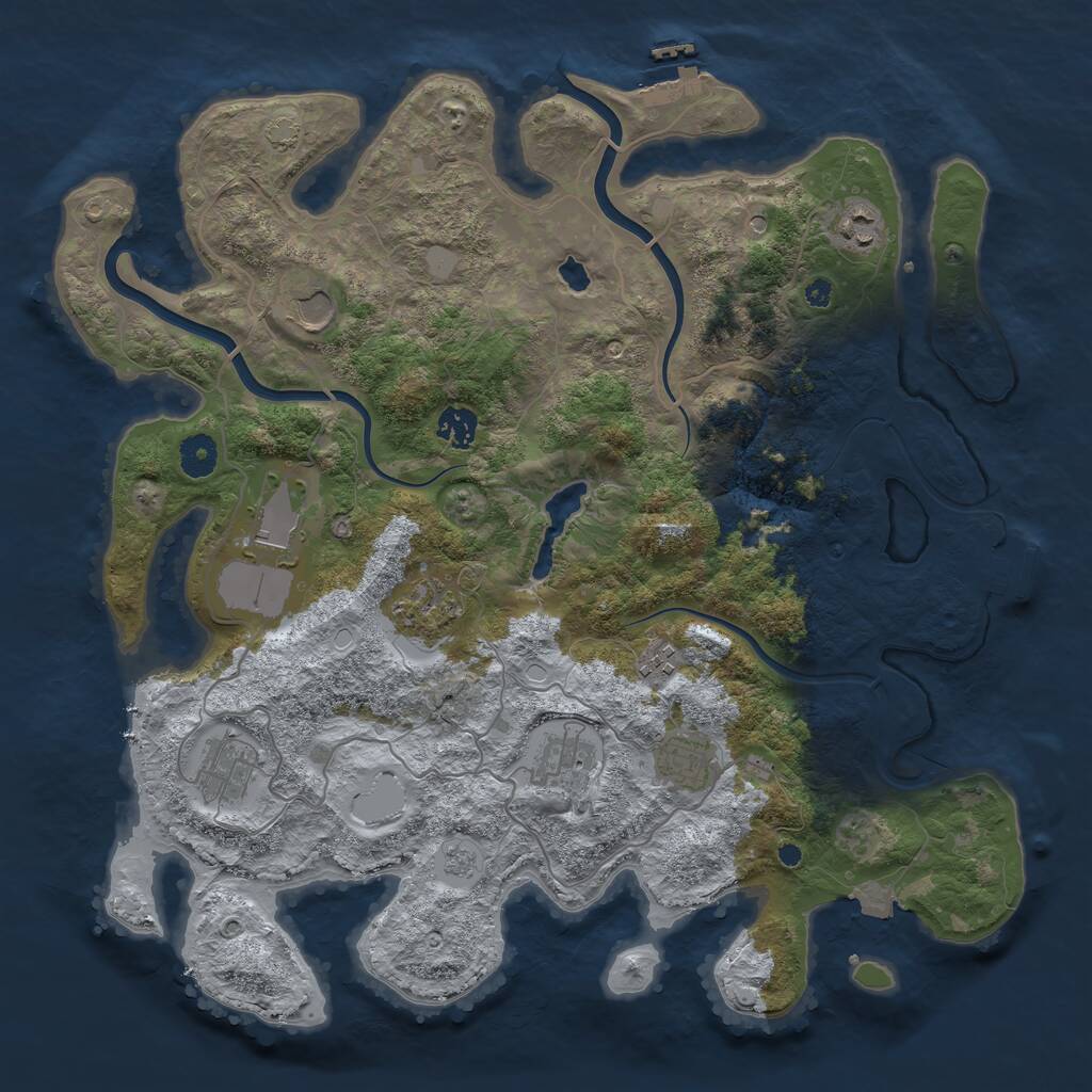 Rust Map: Procedural Map, Size: 4000, Seed: 778660, 15 Monuments