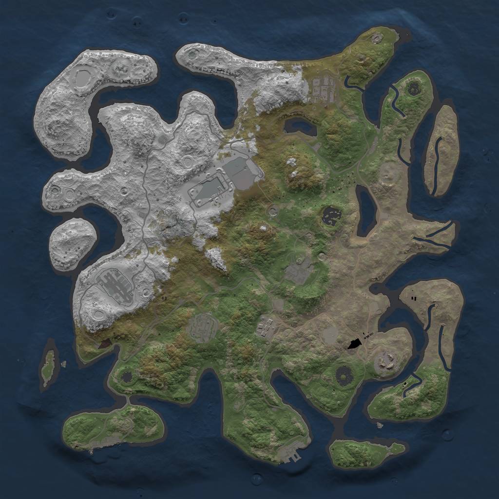 Rust Map: Procedural Map, Size: 4000, Seed: 179480, 16 Monuments