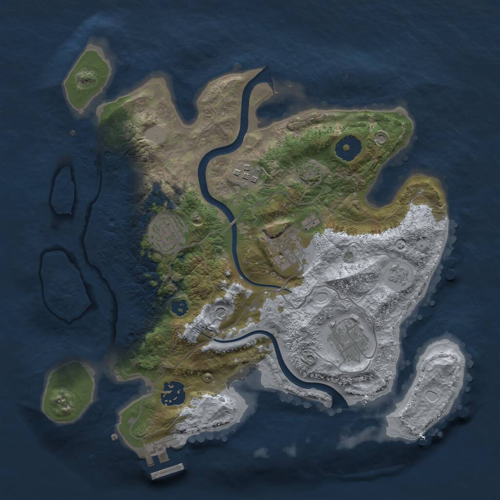 Rust Map: Procedural Map, Size: 3000, Seed: 122546, 10 Monuments