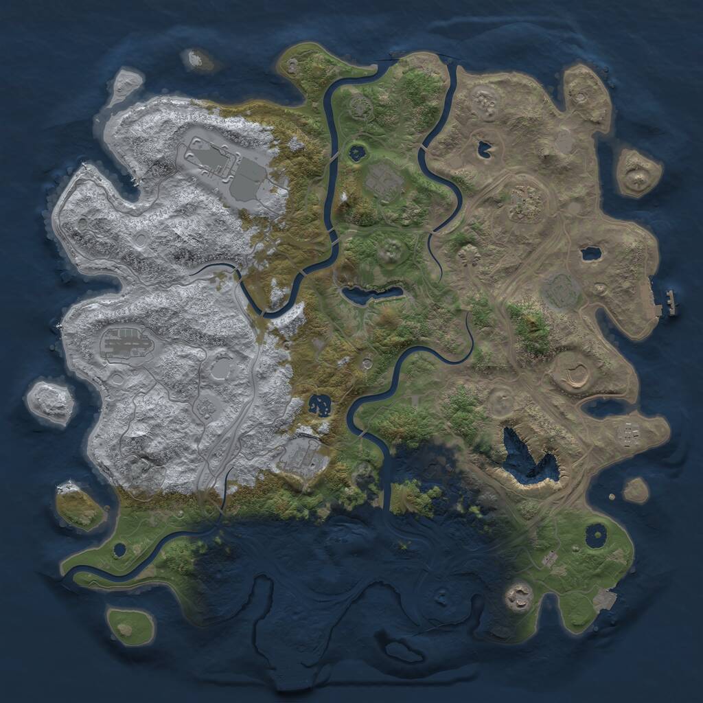 Rust Map: Procedural Map, Size: 4500, Seed: 543543, 17 Monuments
