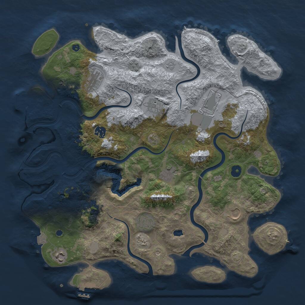 Rust Map: Procedural Map, Size: 4050, Seed: 340036212, 15 Monuments