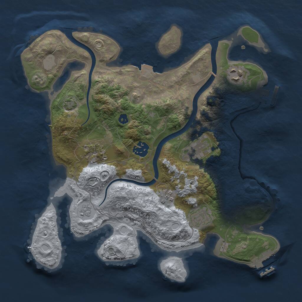 Rust Map: Procedural Map, Size: 3000, Seed: 88888, 11 Monuments