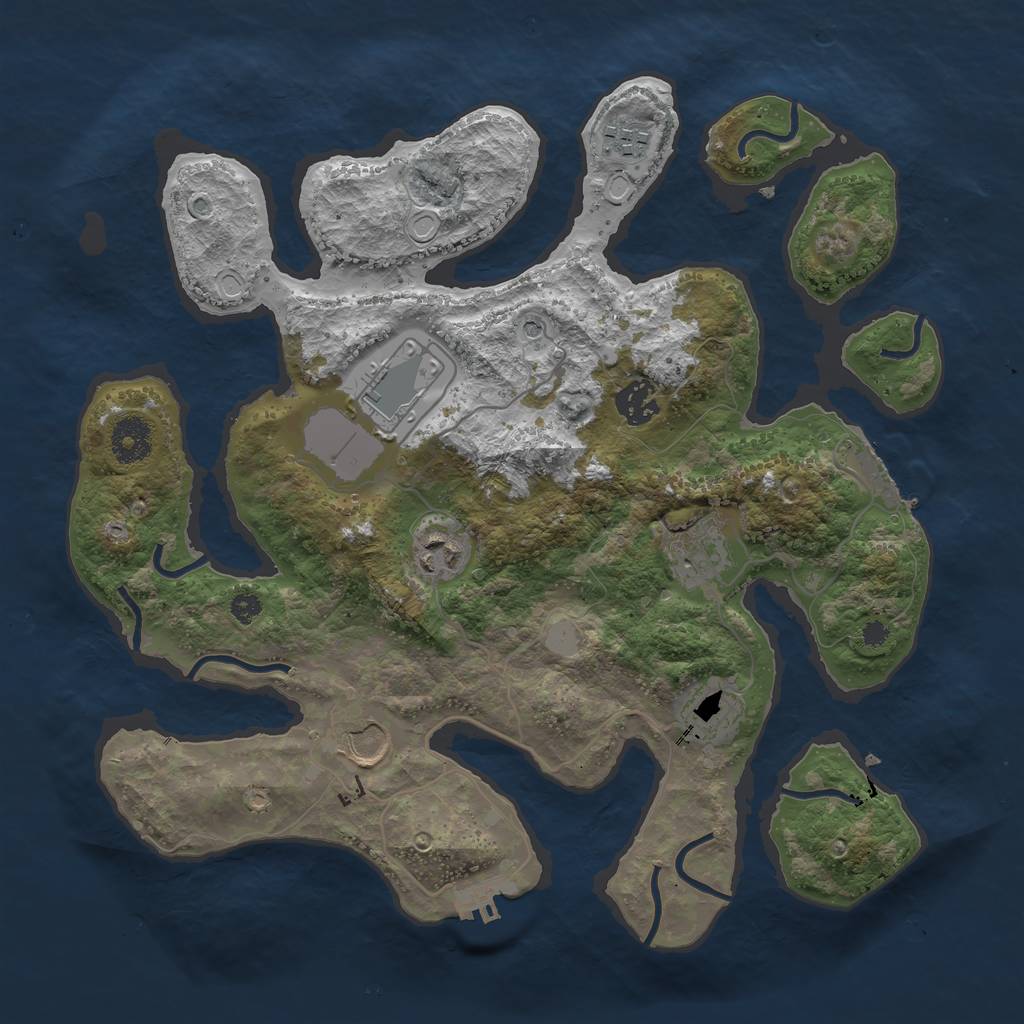 Rust Map: Procedural Map, Size: 3500, Seed: 9655417, 15 Monuments