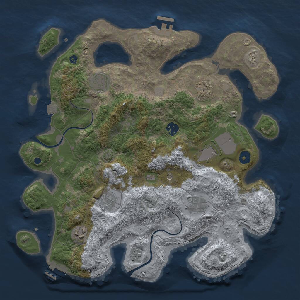 Rust Map: Procedural Map, Size: 3600, Seed: 897, 14 Monuments
