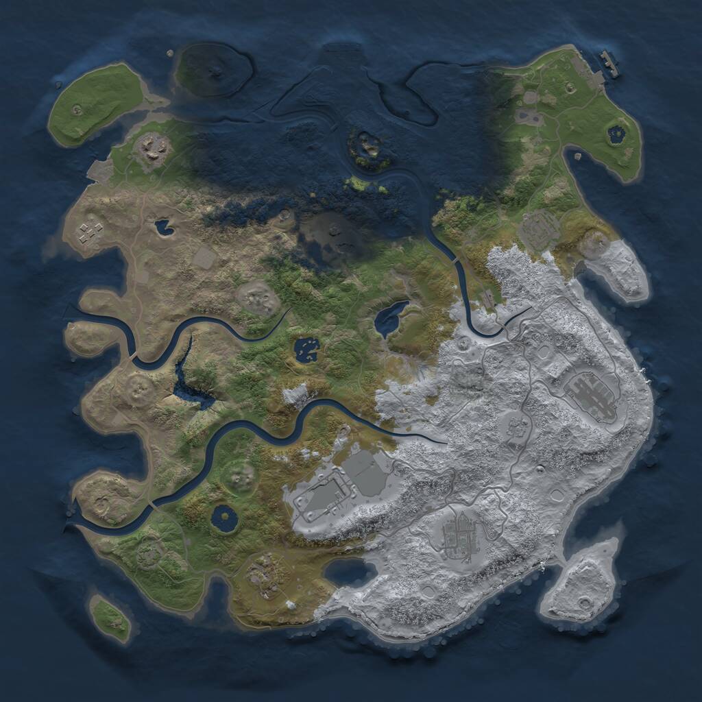 Rust Map: Procedural Map, Size: 4000, Seed: 239969, 15 Monuments