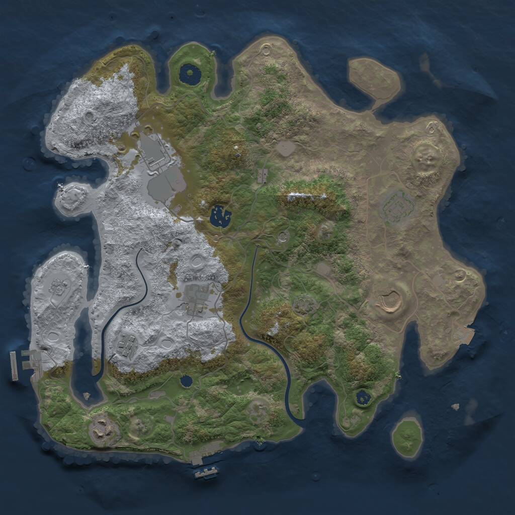 Rust Map: Procedural Map, Size: 3550, Seed: 731269, 13 Monuments