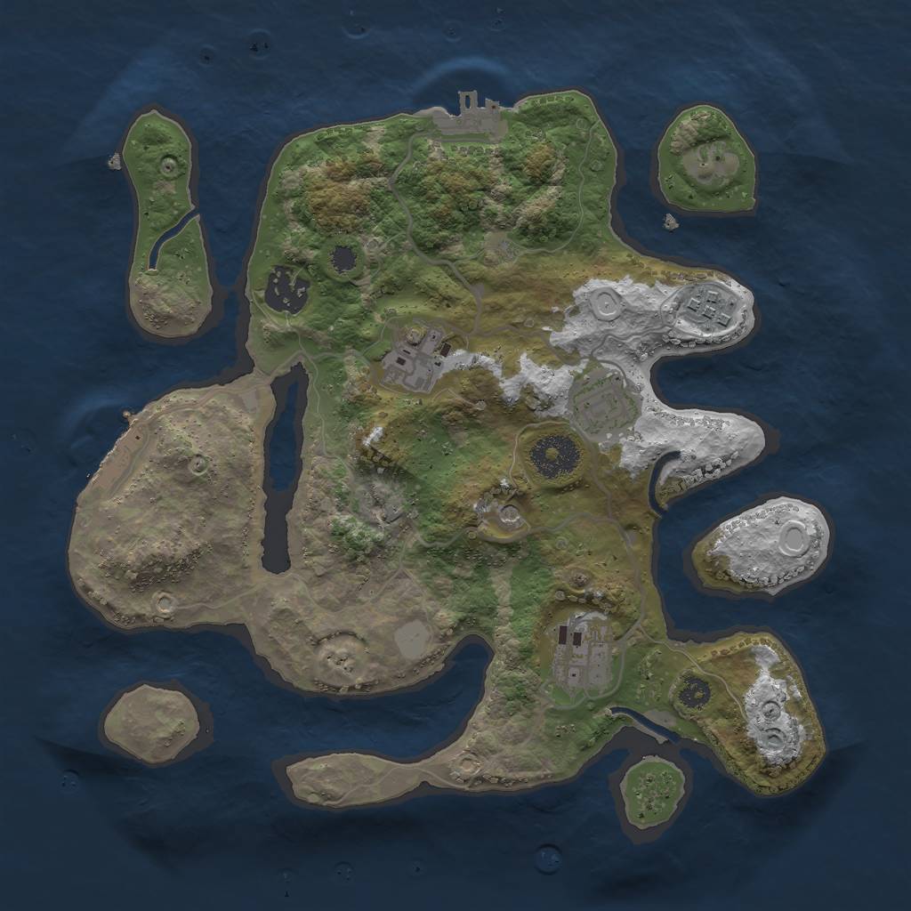 Rust Map: Procedural Map, Size: 3000, Seed: 112028305, 13 Monuments
