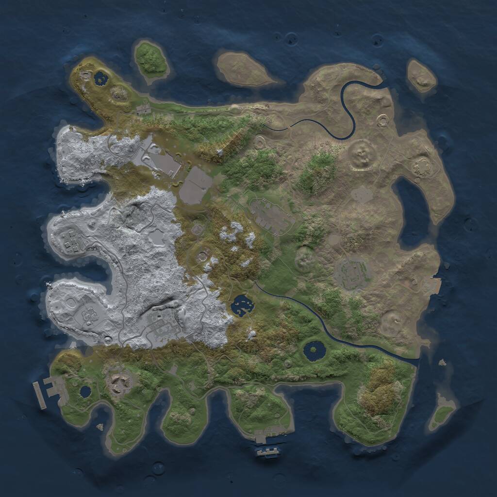 Rust Map: Procedural Map, Size: 3550, Seed: 529484, 13 Monuments