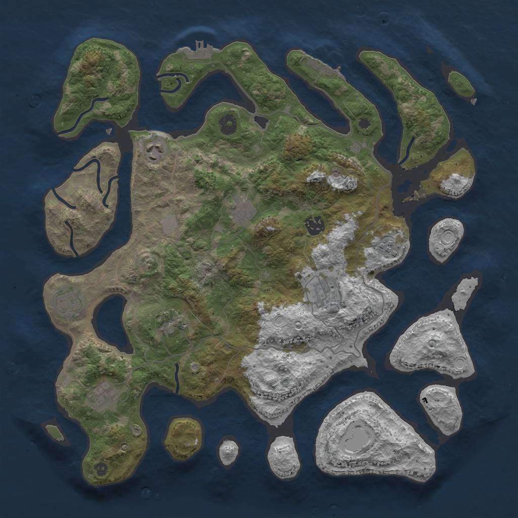 Rust Map: Procedural Map, Size: 4000, Seed: 426204, 16 Monuments