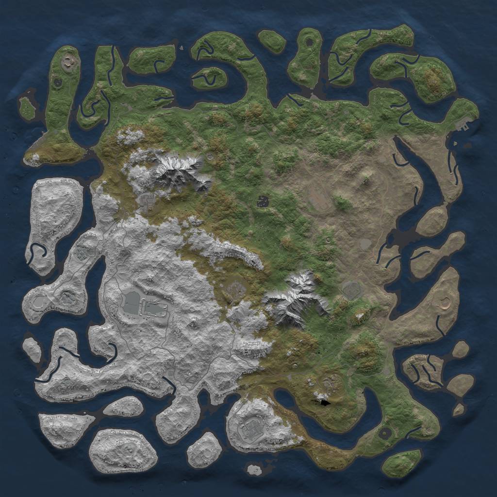 Rust Map: Procedural Map, Size: 6000, Seed: 1414122, 19 Monuments