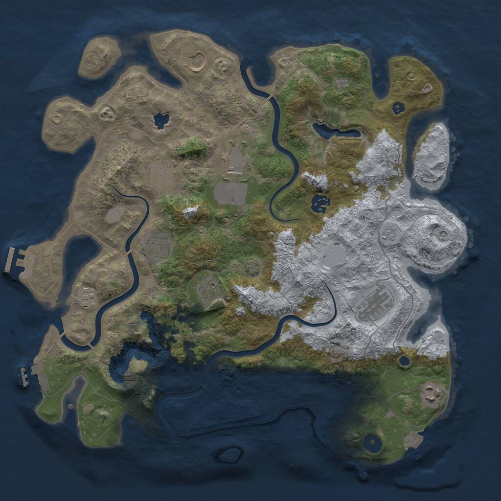Rust Map: Procedural Map, Size: 4000, Seed: 602145760, 15 Monuments