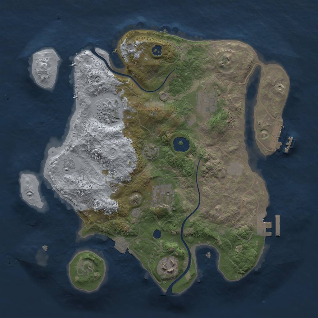 Rust Map: Procedural Map, Size: 3000, Seed: 72, 10 Monuments
