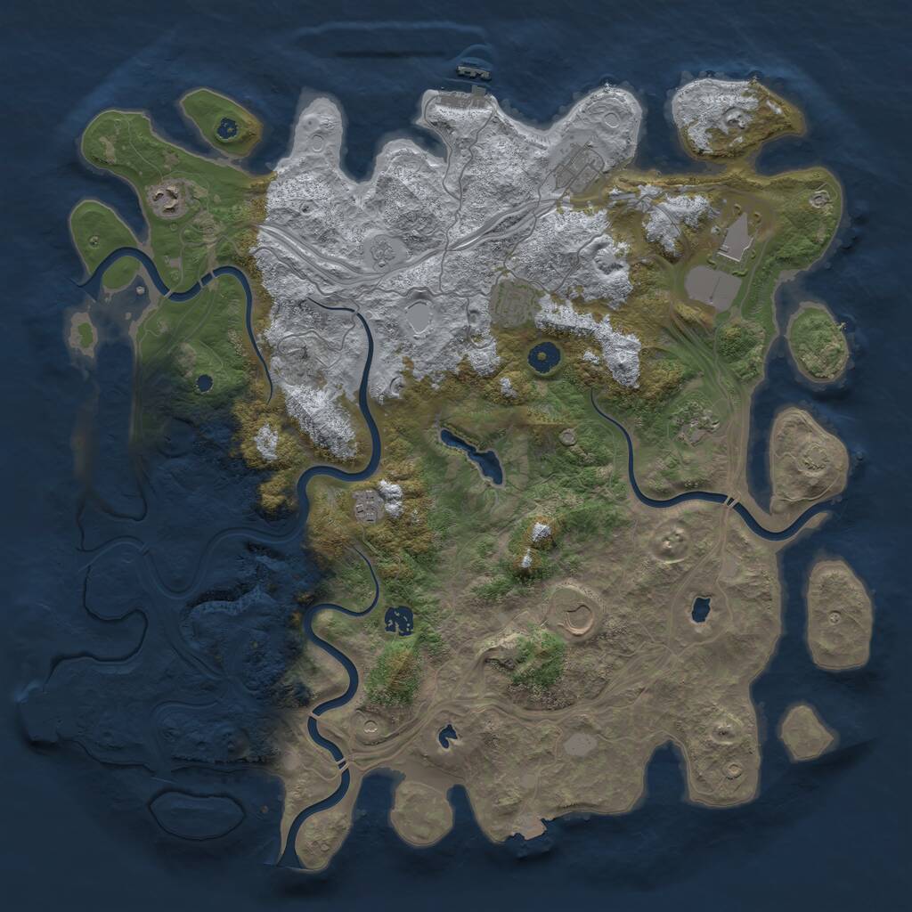 Rust Map: Procedural Map, Size: 4500, Seed: 5515900, 14 Monuments