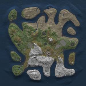 Thumbnail Rust Map: Procedural Map, Size: 3500, Seed: 1000000000, 10 Monuments