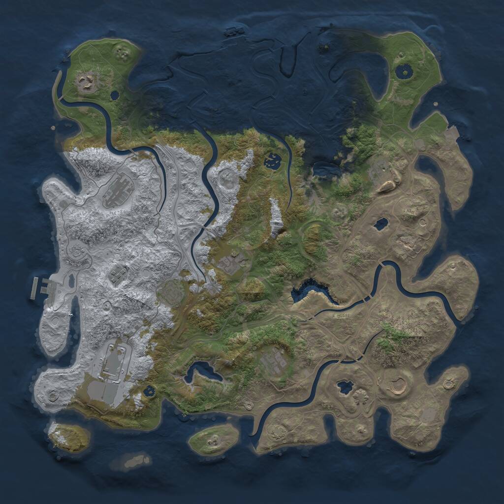 Rust Map: Procedural Map, Size: 4500, Seed: 587547, 16 Monuments