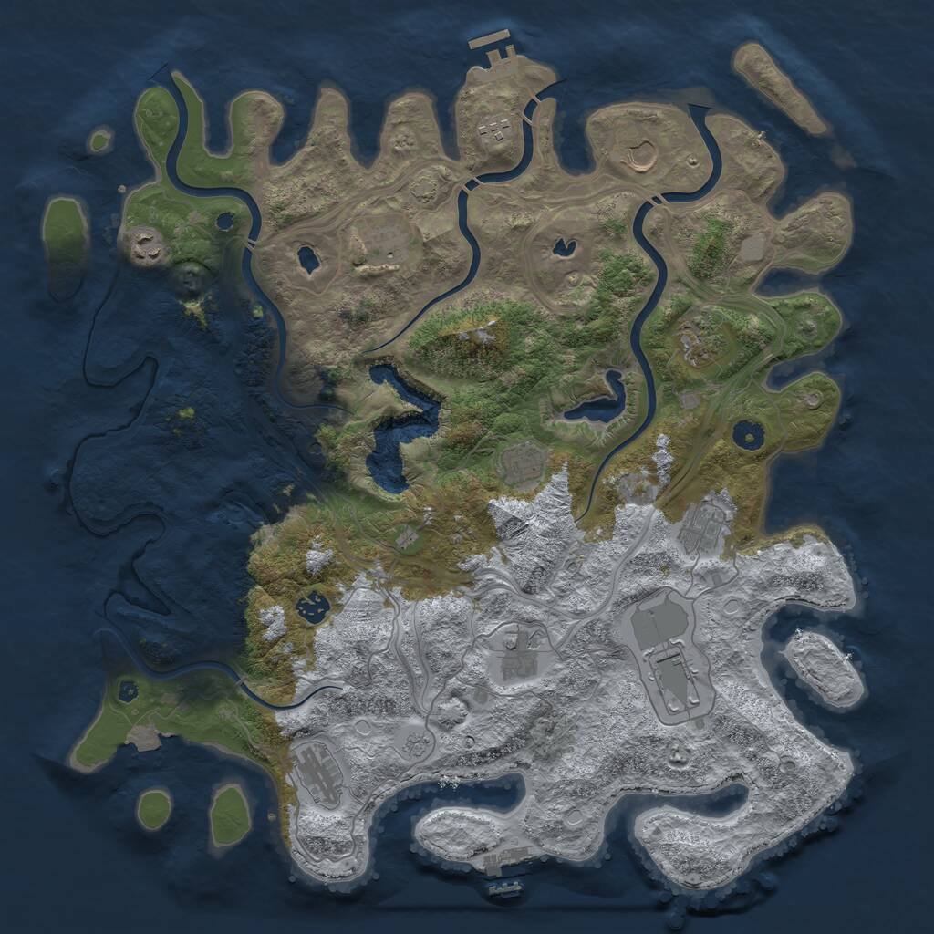 Rust Map: Procedural Map, Size: 4500, Seed: 798410830, 17 Monuments