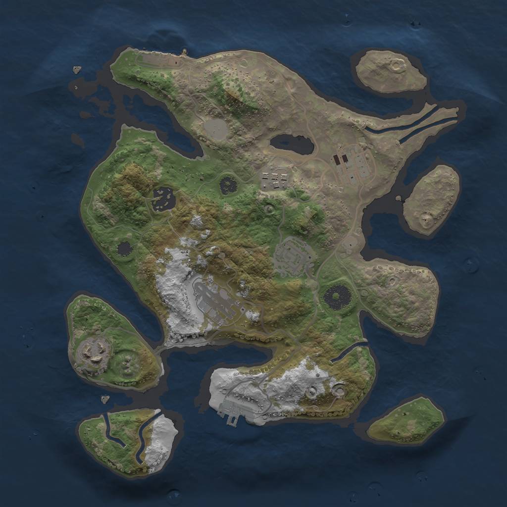 Rust Map: Procedural Map, Size: 3000, Seed: 63566725, 13 Monuments