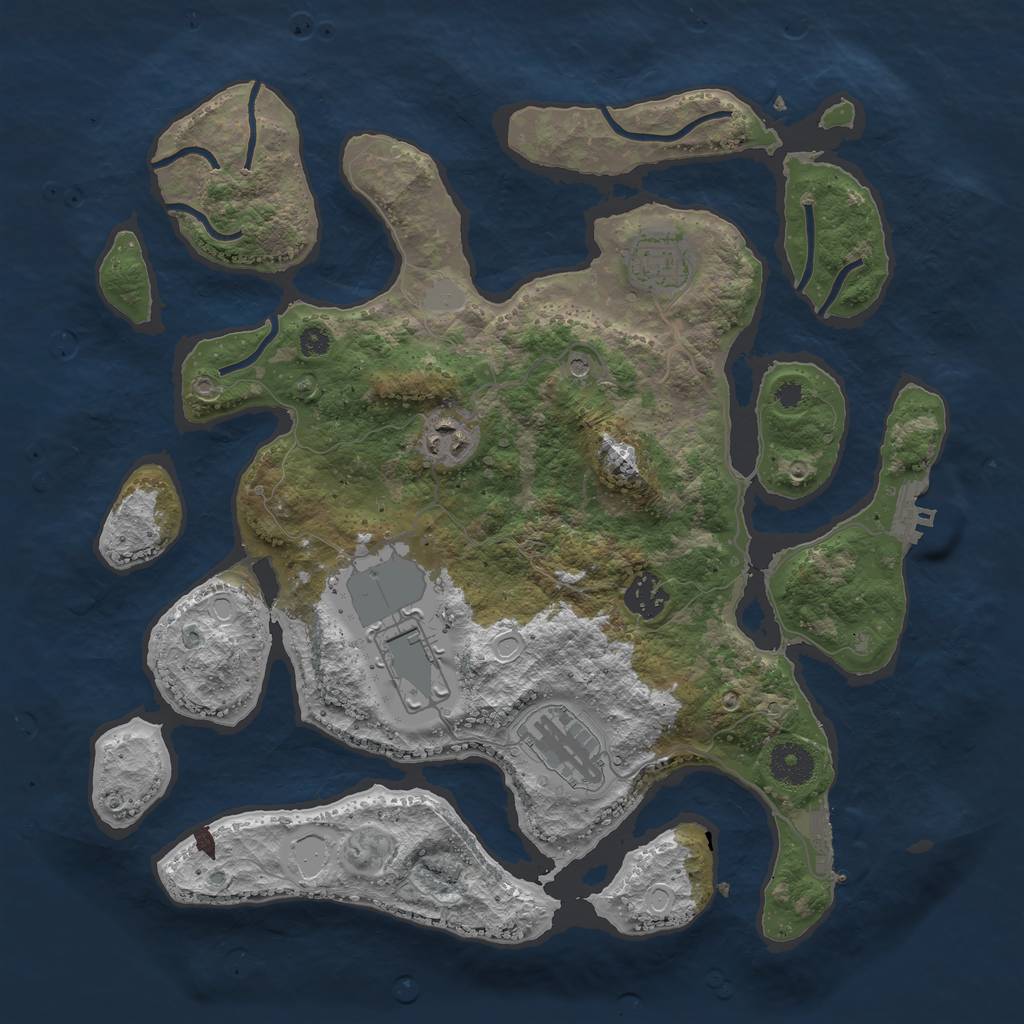 Rust Map: Procedural Map, Size: 3550, Seed: 959189, 13 Monuments