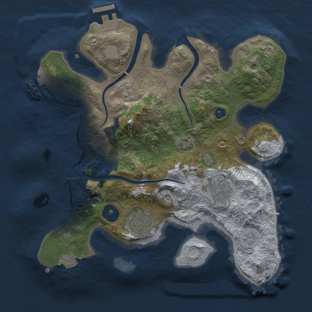 Rust Map: Procedural Map, Size: 2800, Seed: 16, 9 Monuments