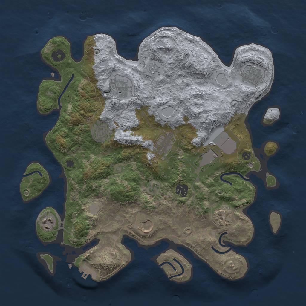 Rust Map: Procedural Map, Size: 3550, Seed: 976352, 14 Monuments