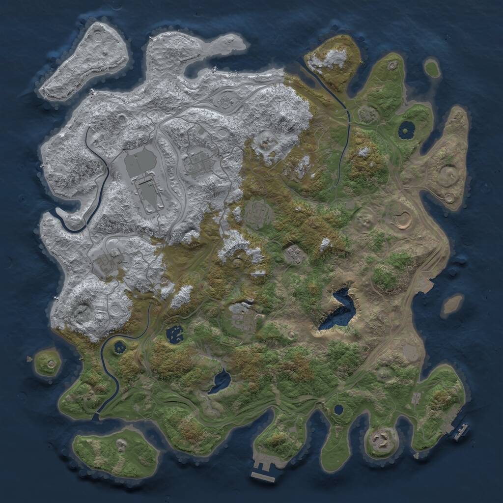 Rust Map: Procedural Map, Size: 4250, Seed: 15014, 16 Monuments