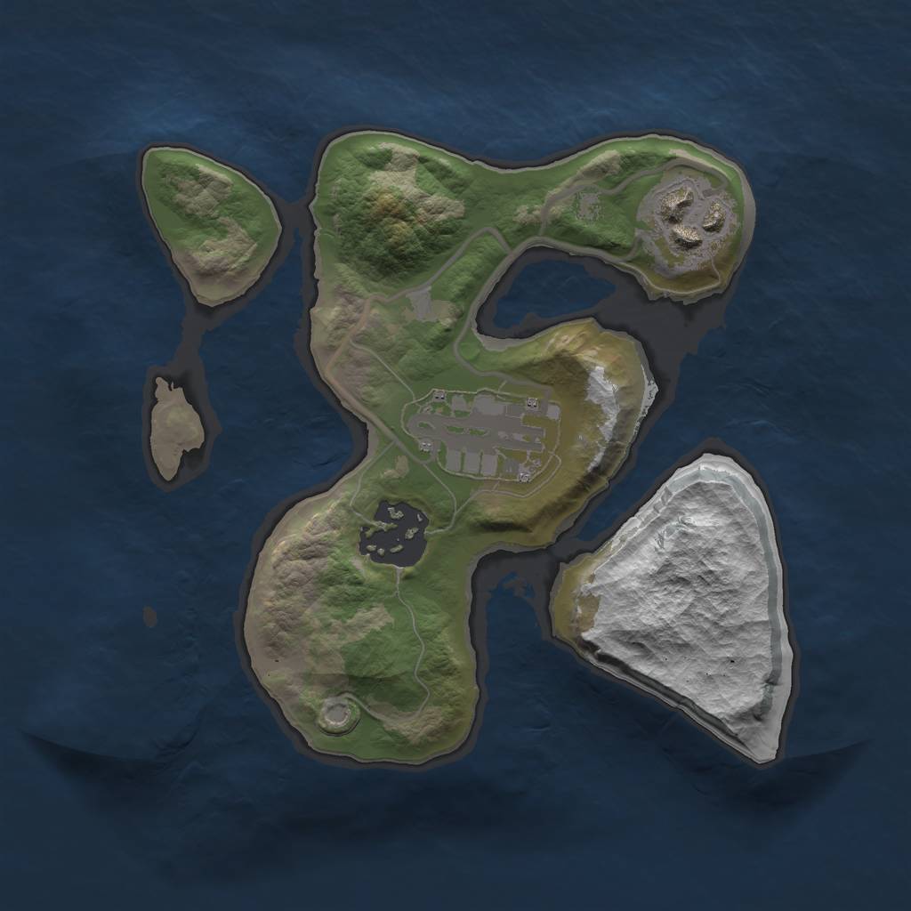 Rust Map: Barren, Size: 2000, Seed: 879334577, 5 Monuments