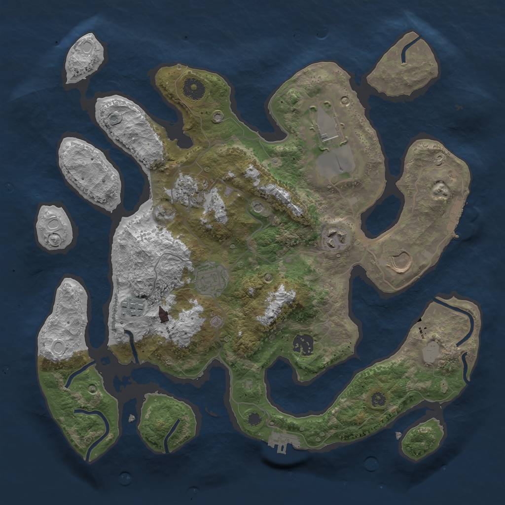 Rust Map: Procedural Map, Size: 3500, Seed: 294205917, 15 Monuments