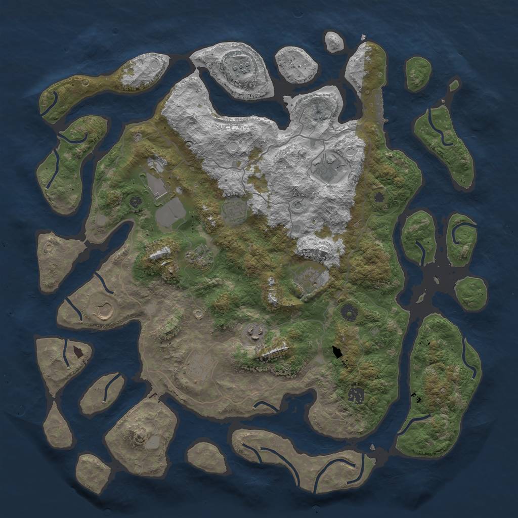 Rust Map: Procedural Map, Size: 4500, Seed: 5778876, 17 Monuments