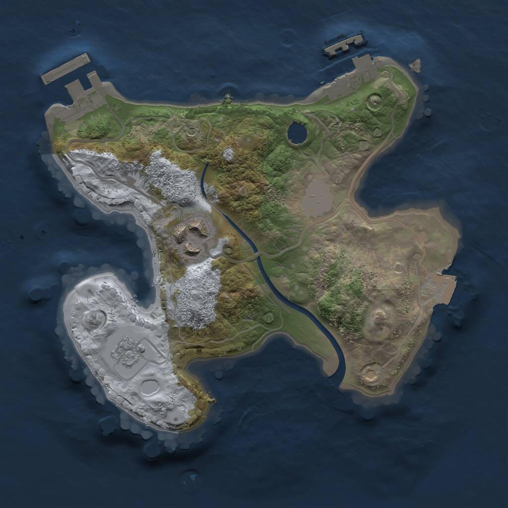Rust Map: Procedural Map, Size: 2000, Seed: 612, 5 Monuments