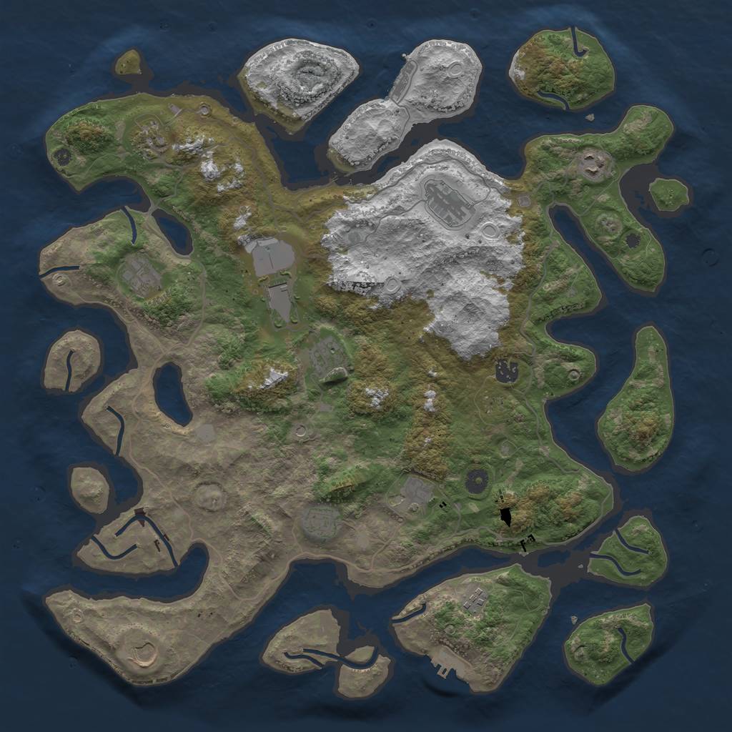 Rust Map: Procedural Map, Size: 4500, Seed: 1731035, 19 Monuments