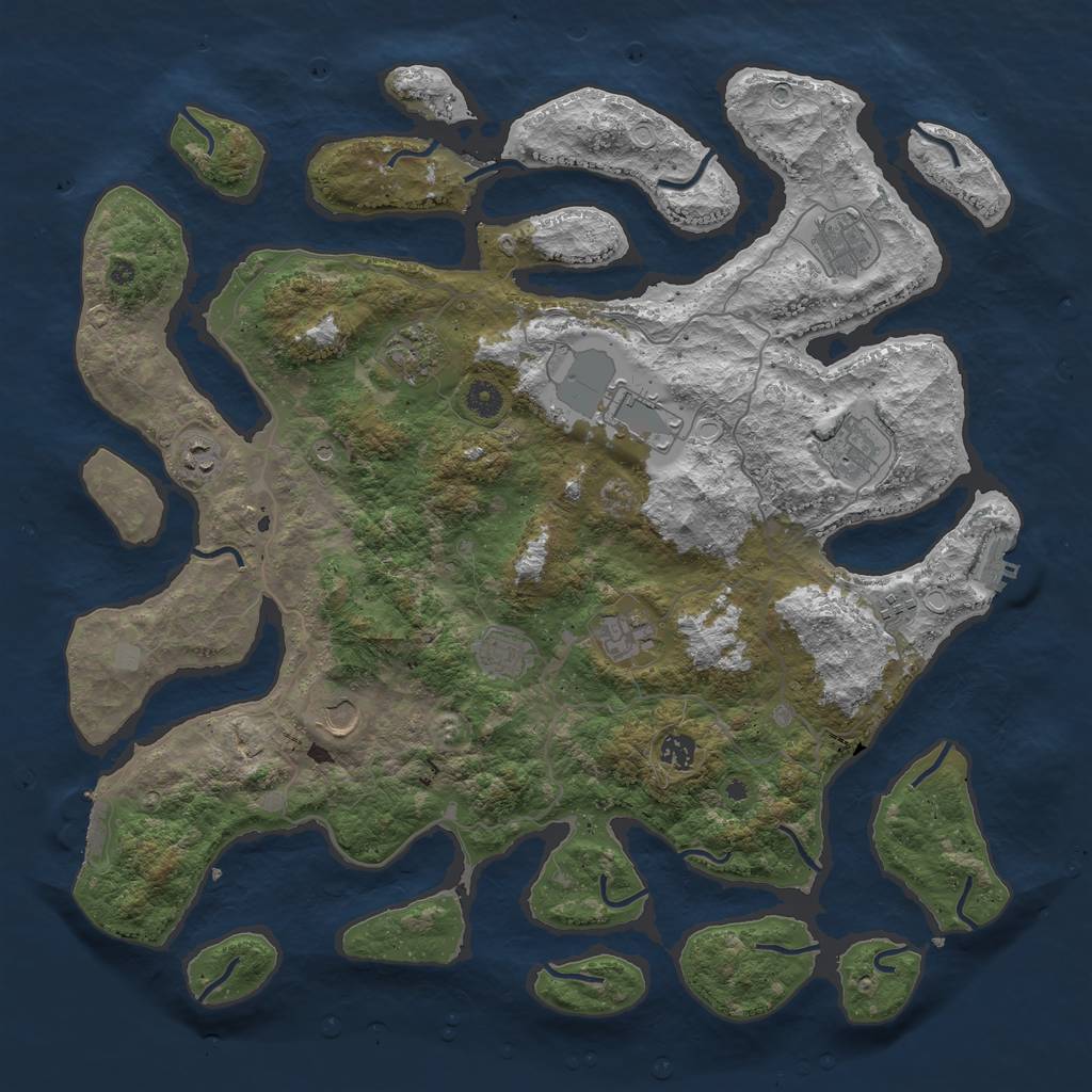 Rust Map: Procedural Map, Size: 4500, Seed: 18341067, 18 Monuments