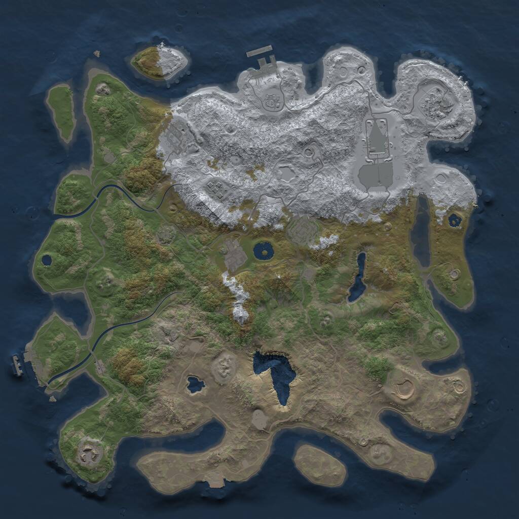 Rust Map: Procedural Map, Size: 4000, Seed: 603137, 14 Monuments