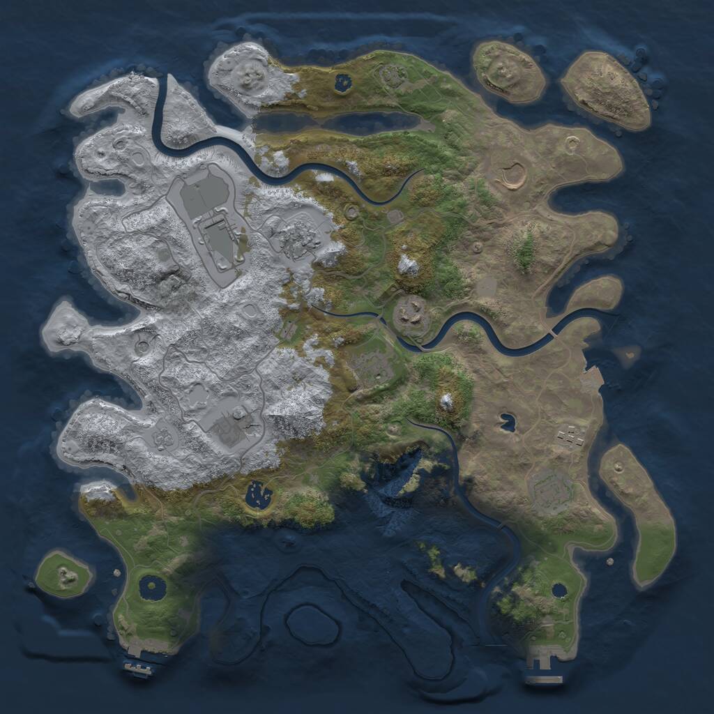 Rust Map: Procedural Map, Size: 4000, Seed: 408067, 15 Monuments