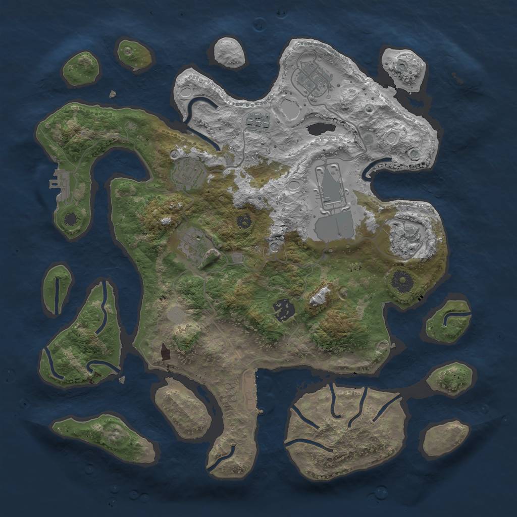 Rust Map: Procedural Map, Size: 3550, Seed: 235788, 15 Monuments