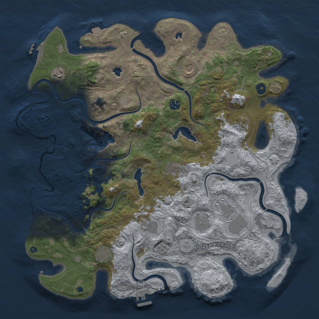 Rust Map: Procedural Map, Size: 4500, Seed: 4265620, 16 Monuments