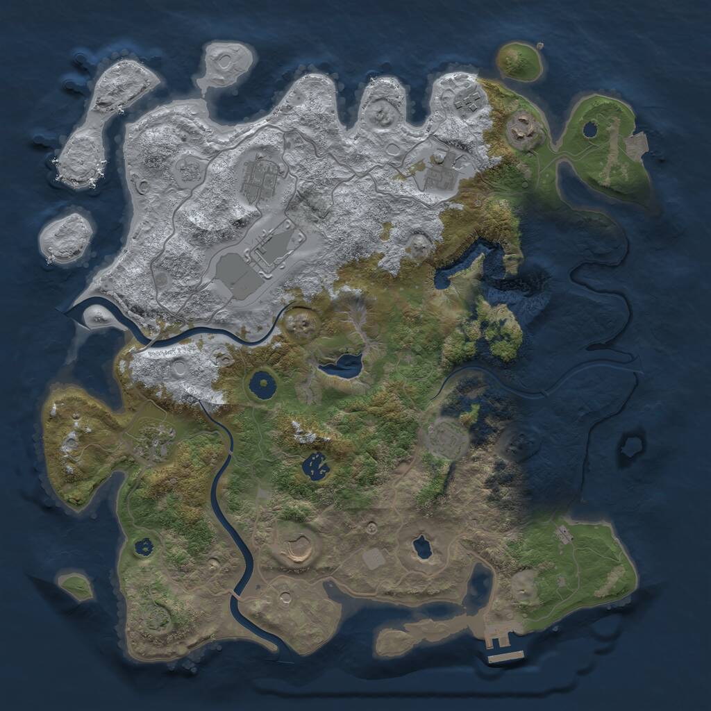 Rust Map: Procedural Map, Size: 4000, Seed: 6110450, 14 Monuments
