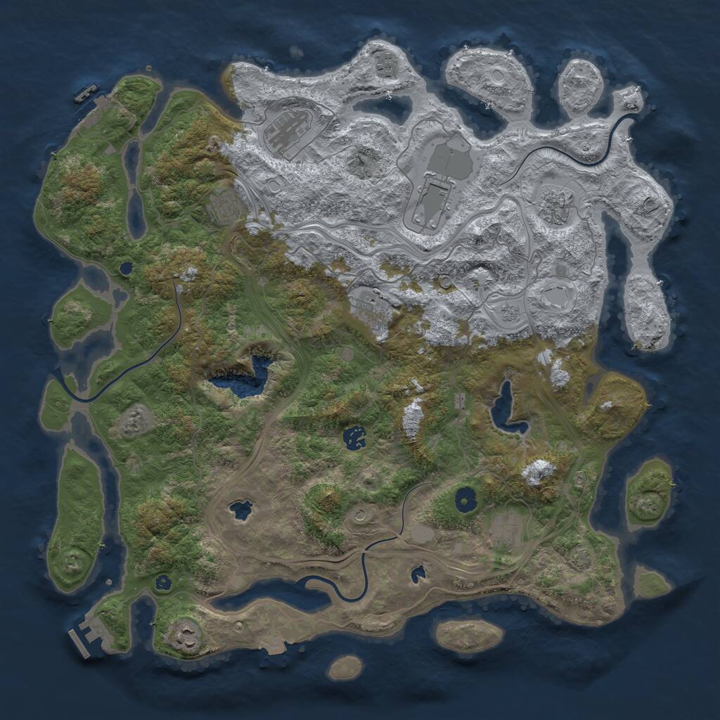 Rust Map: Procedural Map, Size: 4500, Seed: 2737925, 15 Monuments