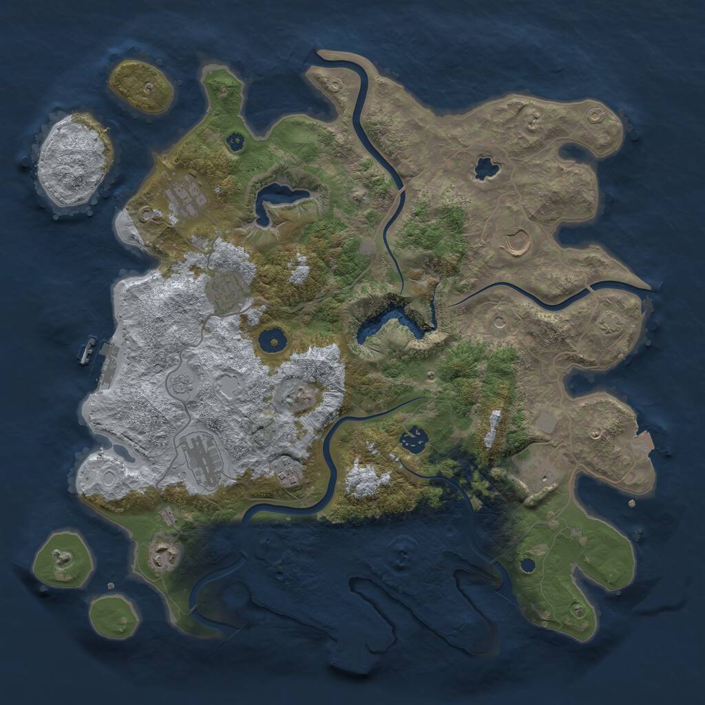 Rust Map: Procedural Map, Size: 4000, Seed: 924250, 14 Monuments