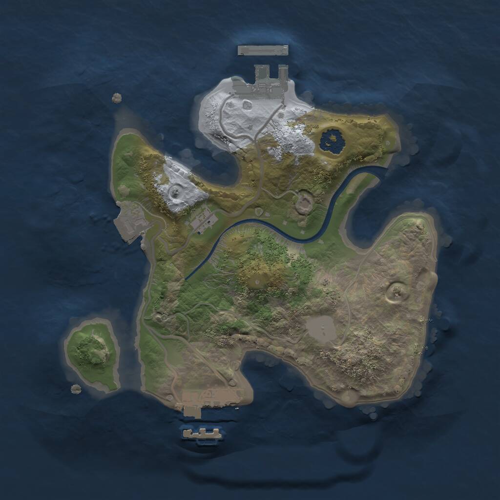 Rust Map: Procedural Map, Size: 2000, Seed: 5890486, 3 Monuments