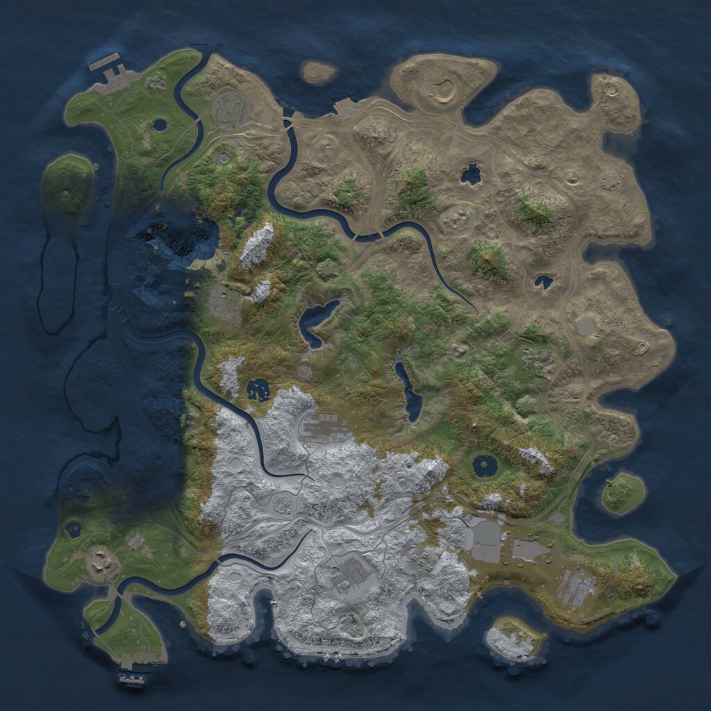 Rust Map: Procedural Map, Size: 4500, Seed: 1417667, 17 Monuments